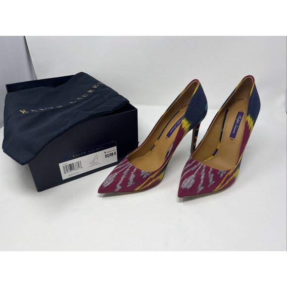 Lauren Ralph Lauren Shoes - Ralph Lauren Purple Label Celia Ikat Silk Heels Shoes 8 38.5 Stiletto Pumps
